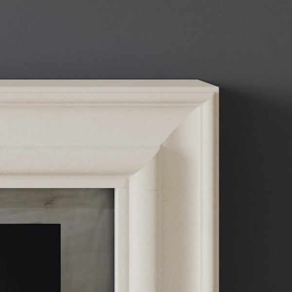 Detail of Blackheath fireplace in limestone