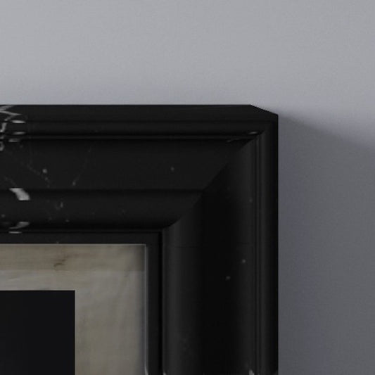 Detail of Blackheath fireplace in black marble