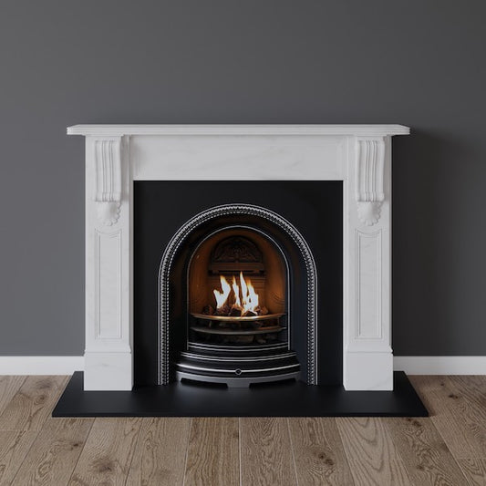 Clapham fireplace in white marble