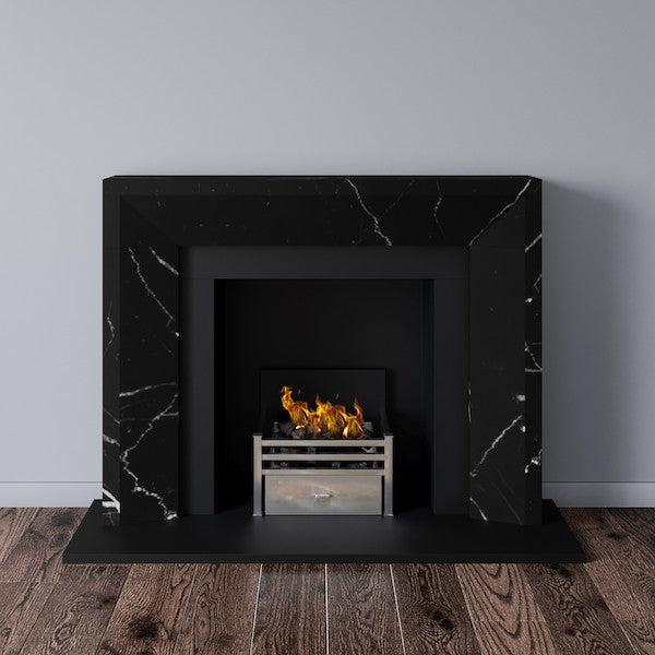 Clerkenwall fireplace in black marble