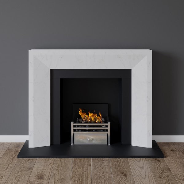 Clerkenwell fireplace in white marble