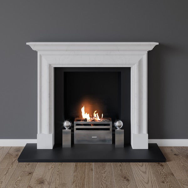 Dulwich fireplace in white marble