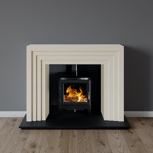 Hackney fireplace in limestone