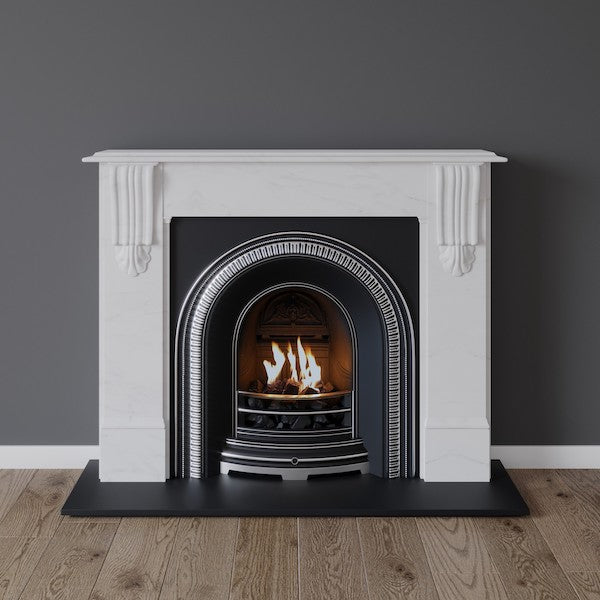 Hammersmith fireplace in white marble