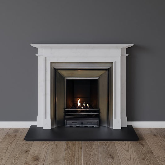 Hampstead fireplace in white marble