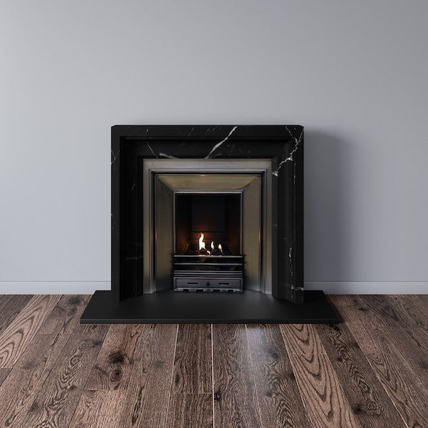 Limehouse fireplace in black marble with open fire