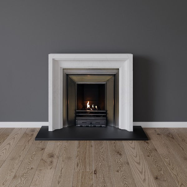 Limehouse fireplace in white marble with open fire