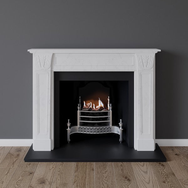 Putney fireplace in white marble