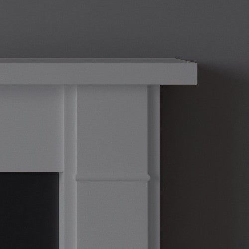 Detail of Victoria timber fireplace in grey