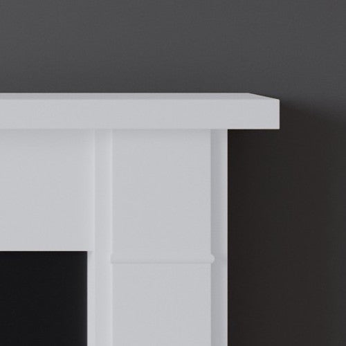 Detail of Victoria timber fireplace in white