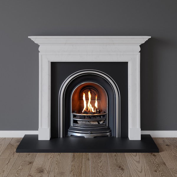 Woolwich fireplace in white marble